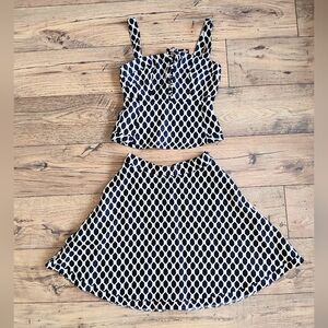 Stylish Black and White Two-Piece Set. Top Size 2 And Bottom Size 4